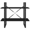 bogreol med 2 hylder 80x30x70 cm konstrueret træ sort