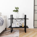 bogreol med 2 hylder 80x30x70 cm konstrueret træ sort