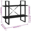 bogreol med 2 hylder 80x30x70 cm konstrueret træ sort