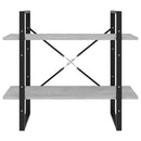 bogreol med 2 hylder 80x30x70 cm konstrueret træ betongrå