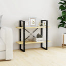 bogreol med 2 hylder 80x30x70 cm massivt fyrretræ