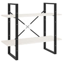 bogreol med 2 hylder 80x30x70 cm massivt fyrretræ hvid