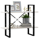 bogreol med 2 hylder 80x30x70 cm massivt fyrretræ hvid