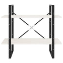 bogreol med 2 hylder 80x30x70 cm massivt fyrretræ hvid