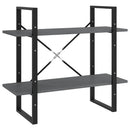 bogreol med 2 hylder 80x30x70 cm massivt fyrretræ grå