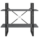 bogreol med 2 hylder 80x30x70 cm massivt fyrretræ grå