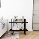 bogreol med 2 hylder 80x30x70 cm massivt fyrretræ sort