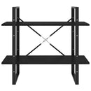 bogreol med 2 hylder 80x30x70 cm massivt fyrretræ sort