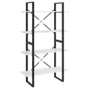 bogreol med 4 hylder 80x30x140 cm konstrueret træ hvid