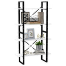 bogreol med 4 hylder 80x30x140 cm konstrueret træ hvid