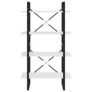 bogreol med 4 hylder 80x30x140 cm konstrueret træ hvid
