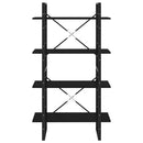 bogreol med 4 hylder 80x30x140 cm konstrueret træ sort