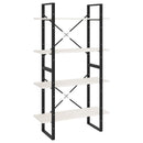 bogreol med 4 hylder 80x30x140 cm massivt fyrretræ hvid