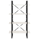 bogreol med 4 hylder 80x30x140 cm massivt fyrretræ hvid