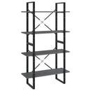 bogreol med 4 hylder 80x30x140 cm massivt fyrretræ grå