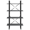 bogreol med 4 hylder 80x30x140 cm massivt fyrretræ grå