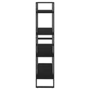 bogreol med 4 hylder 80x30x140 cm massivt fyrretræ sort