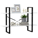 bogreol med 2 hylder 100x30x70 cm konstrueret træ hvid