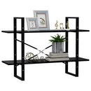 bogreol med 2 hylder 100x30x70 cm konstrueret træ sort