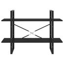 bogreol med 2 hylder 100x30x70 cm konstrueret træ sort