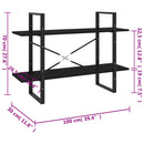bogreol med 2 hylder 100x30x70 cm konstrueret træ sort