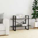 bogreol med 2 hylder 100x30x70 cm konstrueret træ grå
