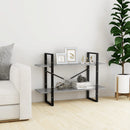 bogreol med 2 hylder 100x30x70 cm konstrueret træ betongrå