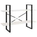 bogreol med 2 hylder 100x30x70 cm massivt fyrretræ hvid