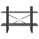 bogreol med 2 hylder 100x30x70 cm massivt fyrretræ grå