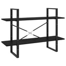 bogreol med 2 hylder 100x30x70 cm massivt fyrretræ sort