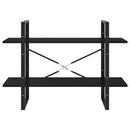 bogreol med 2 hylder 100x30x70 cm massivt fyrretræ sort