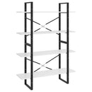 bogreol med 4 hylder 100x30x140 cm konstrueret træ hvid