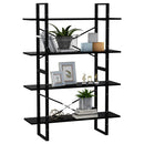 bogreol med 4 hylder 100x30x140 cm konstrueret træ sort