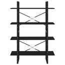 bogreol med 4 hylder 100x30x140 cm konstrueret træ sort