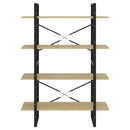 bogreol med 4 hylder 100x30x140 cm konstrueret træ sonoma-eg
