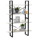 bogreol med 4 hylder 100x30x140 cm massivt fyrretræ hvid