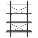 bogreol med 4 hylder 100x30x140 cm massivt fyrretræ grå