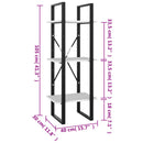 bogreol med 3 hylder 40x30x105 cm konstrueret træ hvid