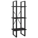 bogreol med 3 hylder 40x30x105 cm konstrueret træ grå