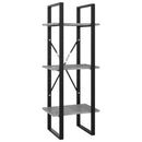 bogreol med 3 hylder 40x30x105 cm konstrueret træ betongrå