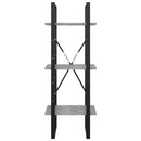 bogreol med 3 hylder 40x30x105 cm konstrueret træ betongrå