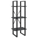 bogreol med 3 hylder 40x30x105 cm massivt fyrretræ grå