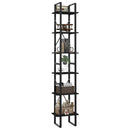 bogreol med 6 hylder 40x30x210 cm konstrueret træ sort