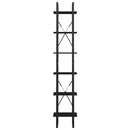 bogreol med 6 hylder 40x30x210 cm konstrueret træ sort