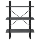 bogreol med 3 hylder 80x30x105 cm massivt fyrretræ grå