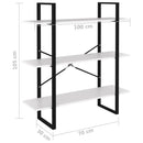 bogreol 100x30x105 cm konstrueret træ hvid