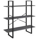 bogreol med 3 hylder 100x30x105 cm massivt fyrretræ grå