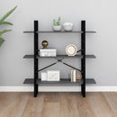 bogreol med 3 hylder 100x30x105 cm massivt fyrretræ grå