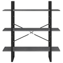 bogreol med 3 hylder 100x30x105 cm massivt fyrretræ grå