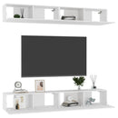 tv-skabe 4 stk. 100x30x30 cm konstrueret træ hvid